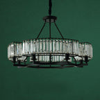 Decorative 6/ 8/ 10/ 12-Light Crystal Ceiling Chandelier Triangular Prism Island Light Fixture Metal Shade for Living Room-Manorlights