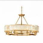 Decorative 6/ 8/ 10/ 12-Light Crystal Ceiling Chandelier Triangular Prism Island Light Fixture Metal Shade for Living Room-Manorlights
