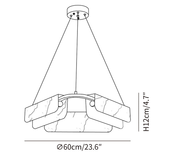 Delia Round Alabaster Chandelier