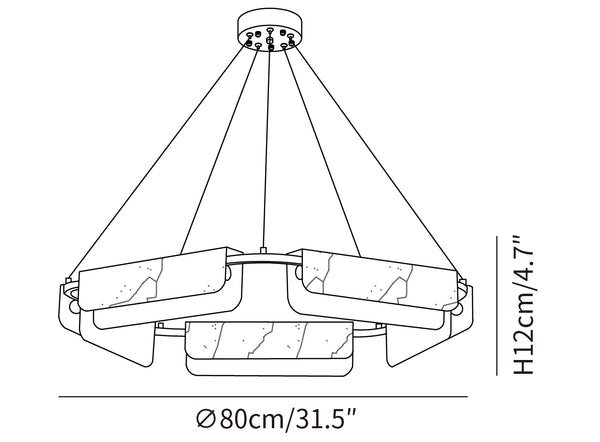 Delia Round Alabaster Chandelier