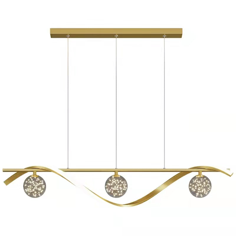Modern Dining Room Chandelier Concise Style Glass Ball Starlight Ceiling Lamp Luxury Bar Counter Light-Manorlights