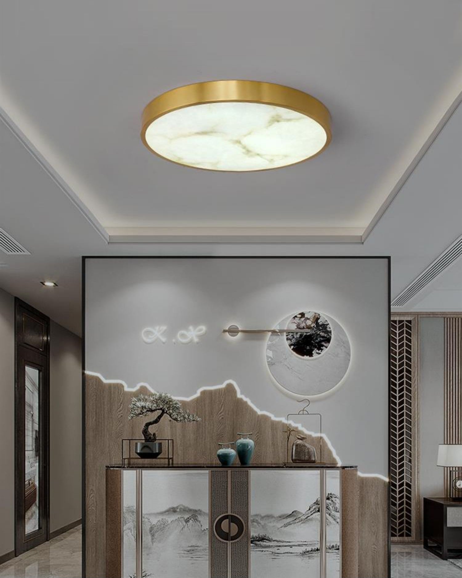Geometric Alabaster Recessed Ceiling Light-NORMAL-Manorlights