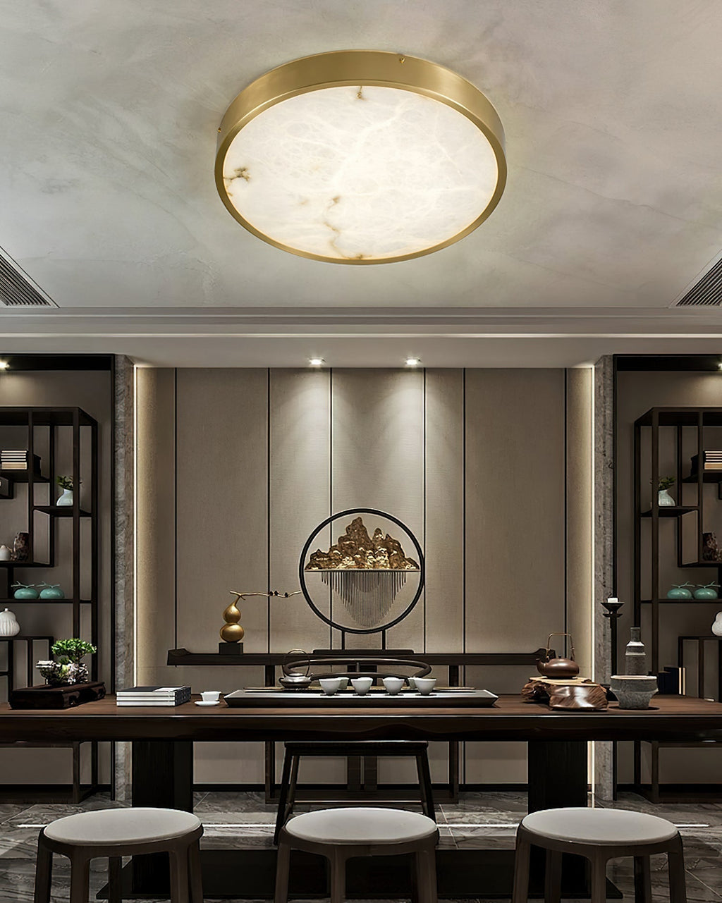 Geometric Alabaster Recessed Ceiling Light-NORMAL-Manorlights