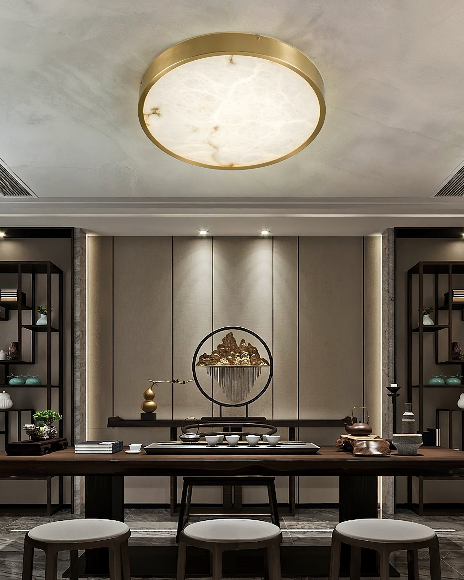 Geometric Alabaster Recessed Ceiling Light-NORMAL-Manorlights