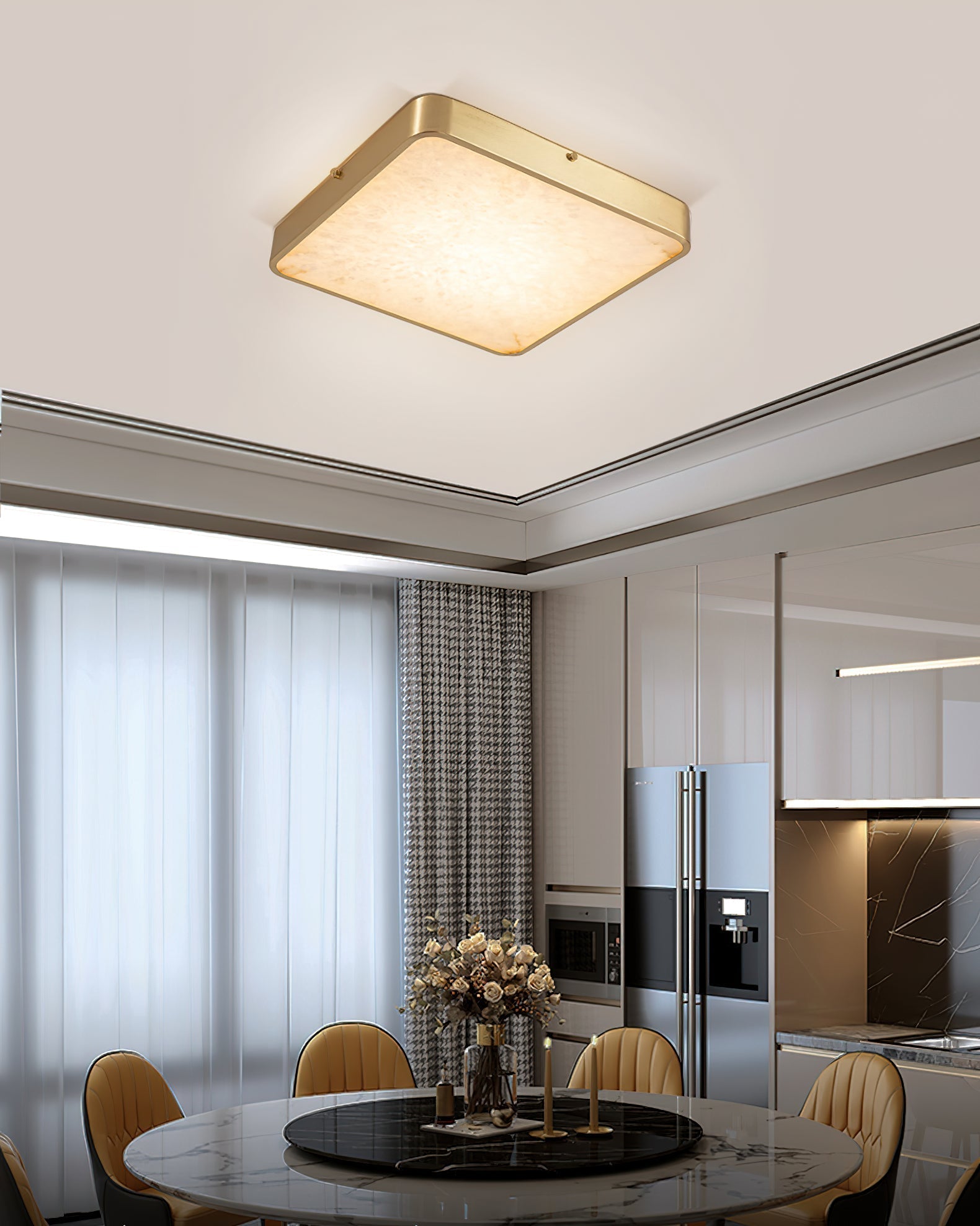 Geometric Alabaster Recessed Ceiling Light-NORMAL-Manorlights