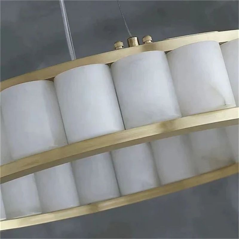 Alabaster Circle Round Chandeliers-Chandelier-Manorlights
