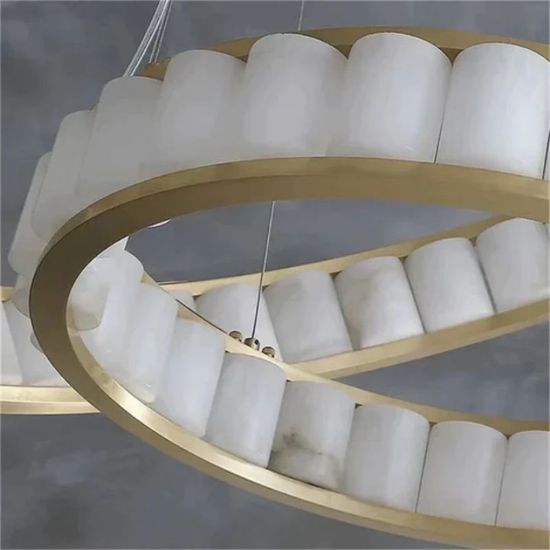 Alabaster Circle Round Chandeliers-Chandelier-Manorlights
