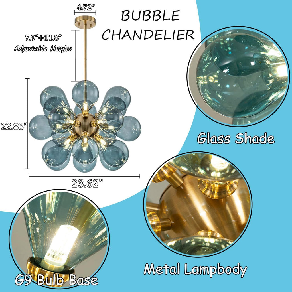 Glass Bubble Ceiling Light Pink & Blue & White - Manorlights