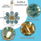 Glass Bubble Ceiling Light Pink & Blue & White - Manorlights