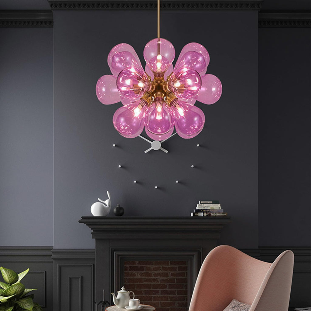 Glass Bubble Ceiling Light Pink & Blue & White - Manorlights