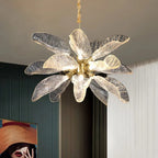 Milen Modern Crystal Leaf Chandelier - Black/Gold - Manorlights