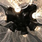 Milen Modern Crystal Leaf Chandelier - Black/Gold - Manorlights