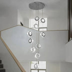 Gold Crystal Spiral Chandelier for Staircase Foyer for high ceiling staircase and foyer lighting