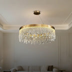 Zara Gold Crystal Chandelier for Living Room & Dining Room-Crystal Chandelier-Manorlights
