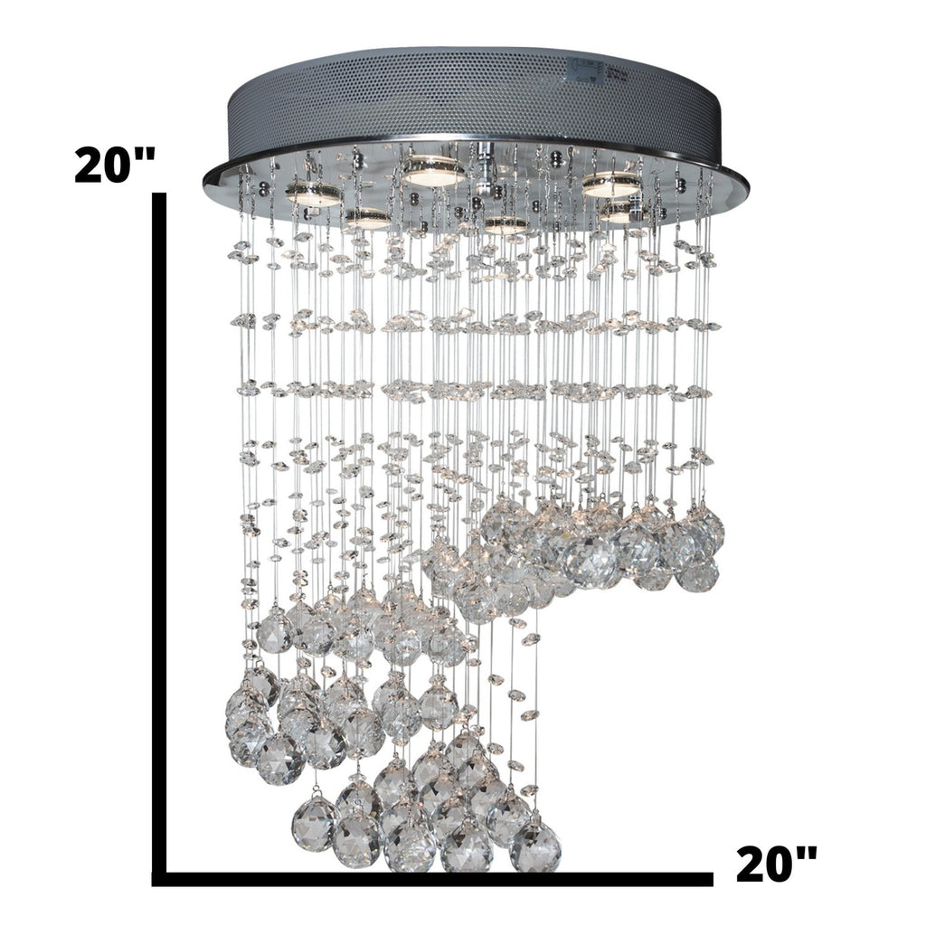 Grand Crystal Waterfall Small 6 Light