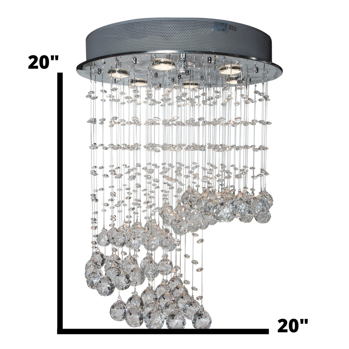 Grand Crystal Waterfall Small 6 Light