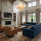 Elegant Hexa Alabaster Cascade Chandelier-Chandelier-Manorlights