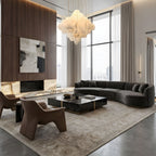 Elegant Hexa Alabaster Cascade Chandelier-Chandelier-Manorlights