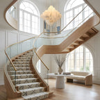 Elegant Hexa Alabaster Cascade Chandelier-Chandelier-Manorlights
