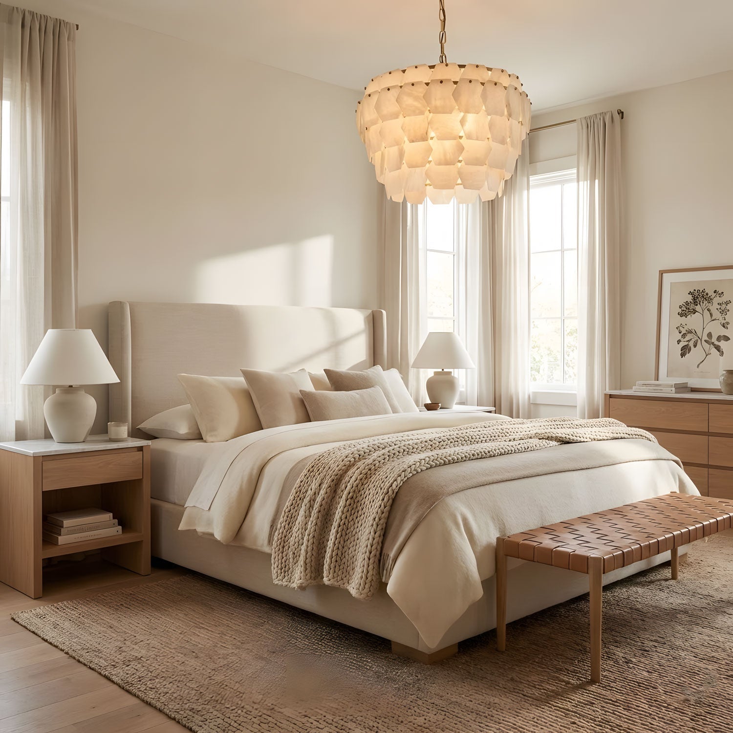 Elegant Hexa Cloud Alabaster Pendant Light-Chandelier-Manorlights