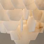 Elegant Hexa Alabaster Cascade Chandelier-Chandelier-Manorlights