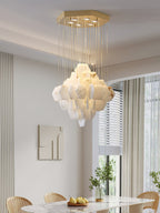 Elegant Hexa Alabaster Cascade Chandelier-Chandelier-Manorlights