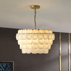 Elegant Hexa Cloud Alabaster Pendant Light-Chandelier-Manorlights
