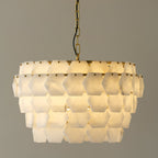 Elegant Hexa Cloud Alabaster Pendant Light-Chandelier-Manorlights
