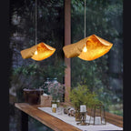 Postmodern Withered Leaf Parlor Pendant Lighting Fixture in Brass-Manorlights