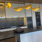 Postmodern Withered Leaf Parlor Pendant Lighting Fixture in Brass-Manorlights