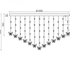 Light Luxury Art Design Round Flush Mount Butterfly Chandelier