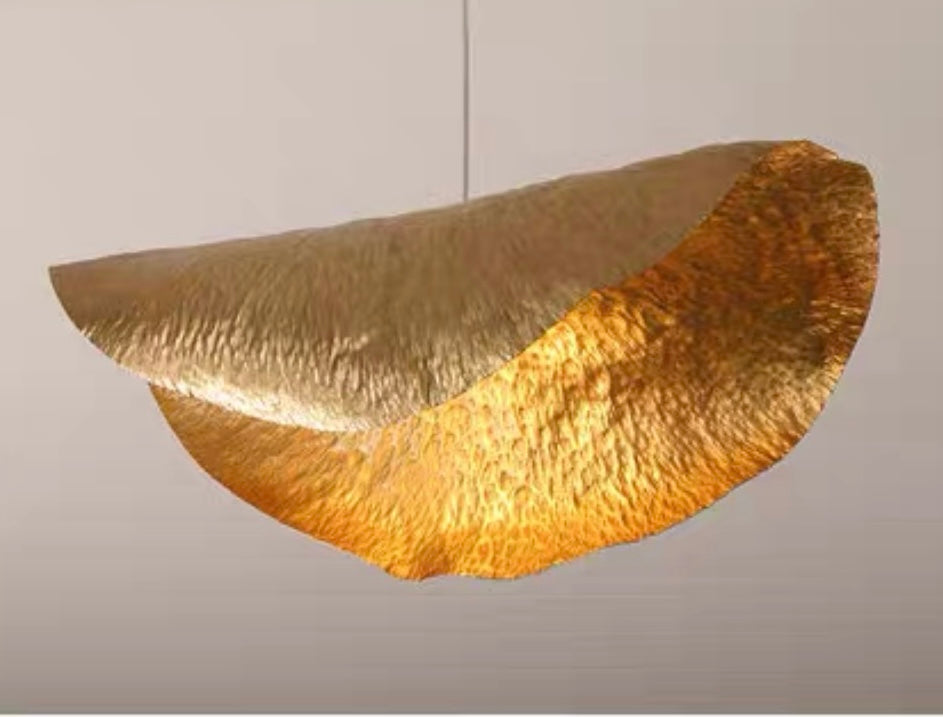 Postmodern Withered Leaf Parlor Pendant Lighting Fixture in Brass-Manorlights