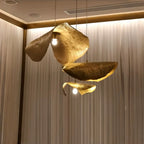 Postmodern Withered Leaf Parlor Pendant Lighting Fixture in Brass-Manorlights