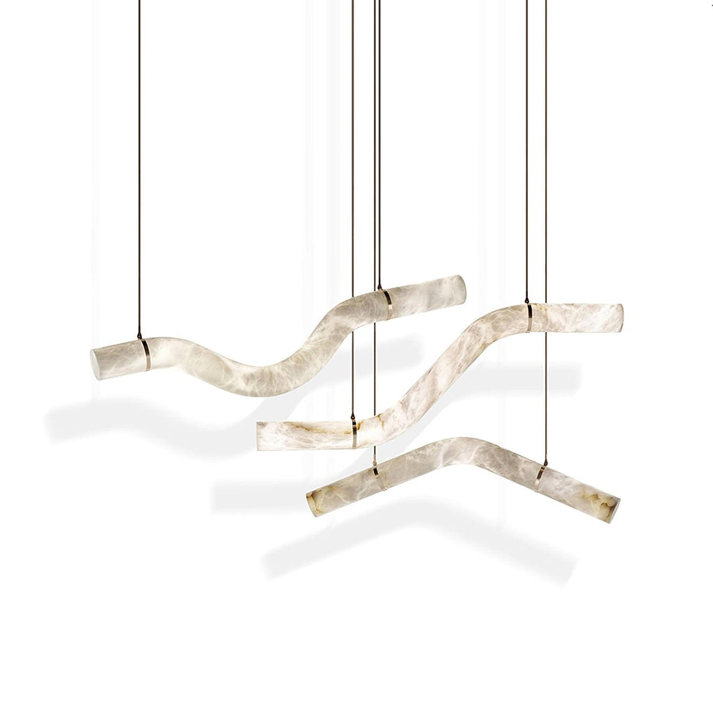 Streamlined Alabaster Pendant Lamp by Manor Lights