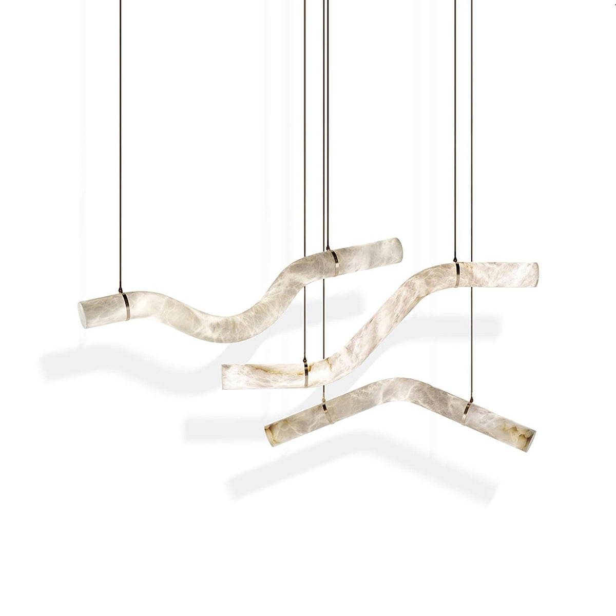 Streamlined Alabaster Pendant Lamp by Manor Lights
