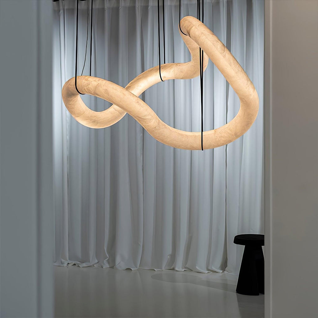 Streamlined Alabaster Pendant Lamp by Manor Lights