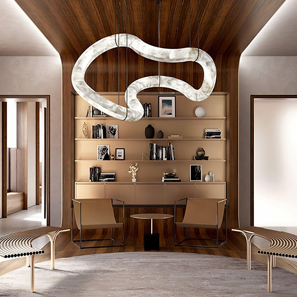 Streamlined Alabaster Pendant Lamp by Manor Lights