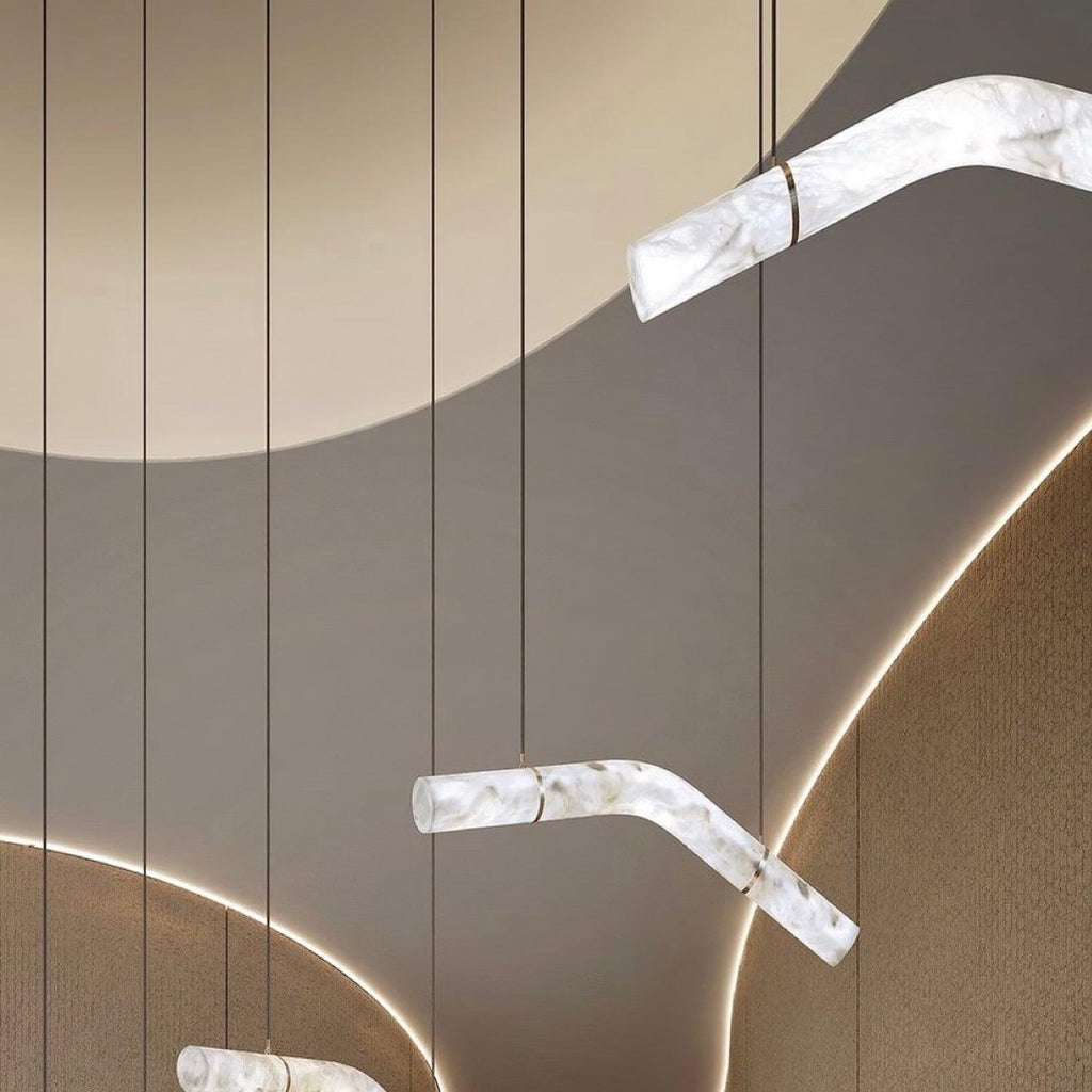 Streamlined Alabaster Pendant Lamp by Manor Lights