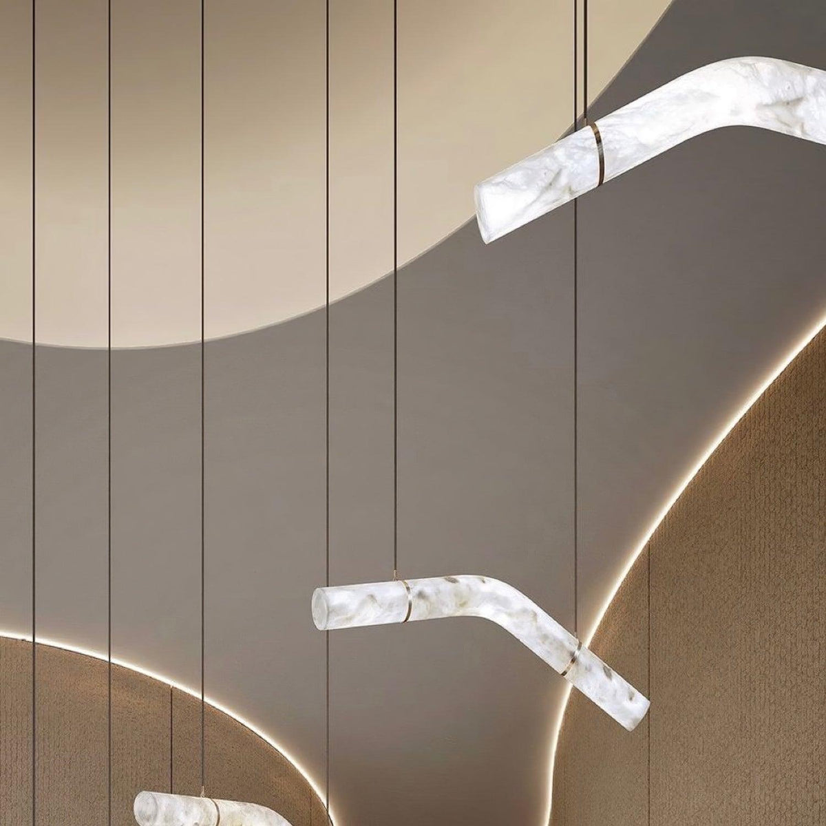 Streamlined Alabaster Pendant Lamp by Manor Lights