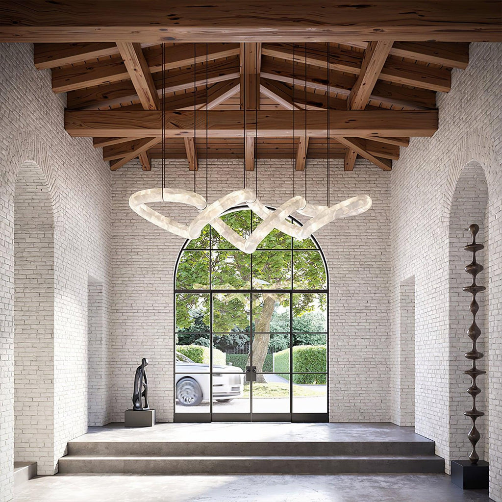 Streamlined Alabaster Pendant Lamp by Manor Lights