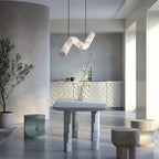 Streamlined Alabaster Pendant Lamp by Manor Lights
