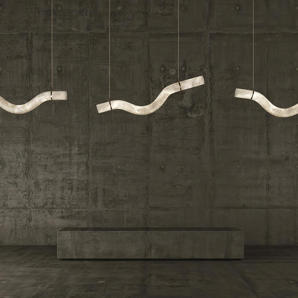 Streamlined Alabaster Pendant Lamp by Manor Lights