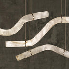 Streamlined Alabaster Linear Pendant Light material and finish detail