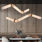 Streamlined Alabaster Pendant Lamp by Manor Lights