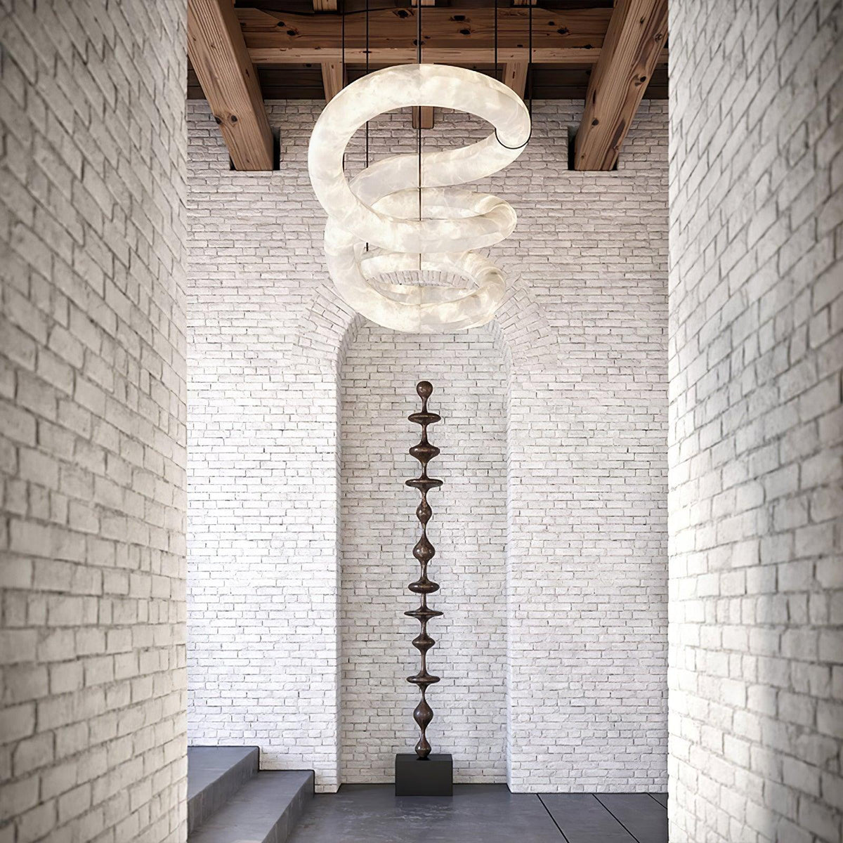 Streamlined Alabaster Pendant Lamp by Manor Lights