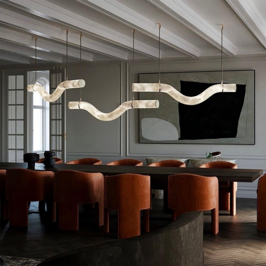 Streamlined Alabaster Pendant Lamp by Manor Lights