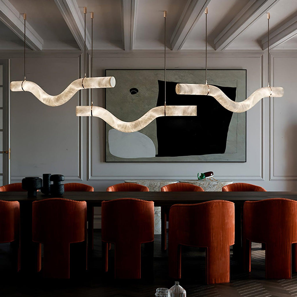 Streamlined Alabaster Pendant Lamp by Manor Lights
