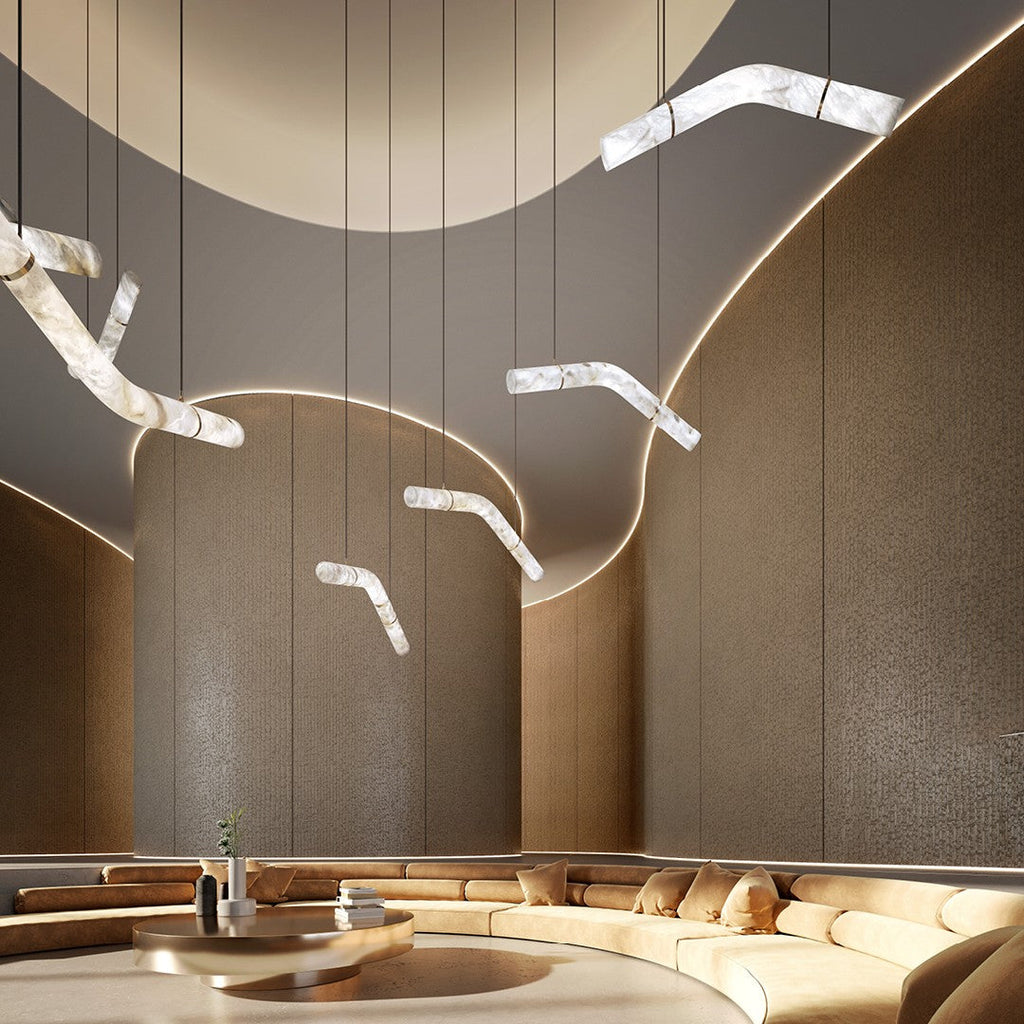 Streamlined Alabaster Pendant Lamp by Manor Lights