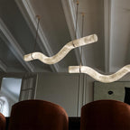 Streamlined Alabaster Pendant Lamp by Manor Lights