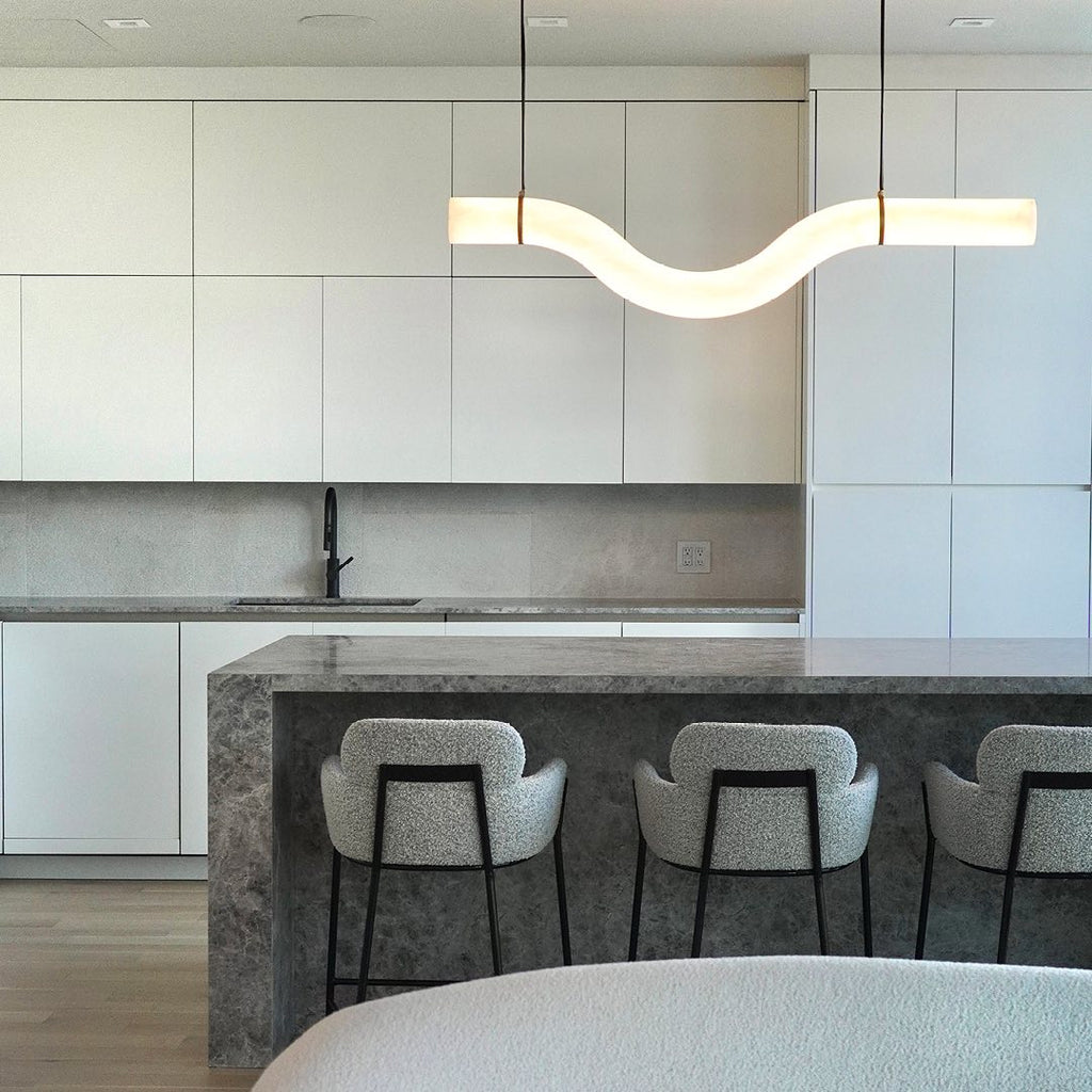 Streamlined Alabaster Pendant Lamp by Manor Lights